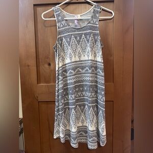 Elegant Black and White Patterned Mini Dress